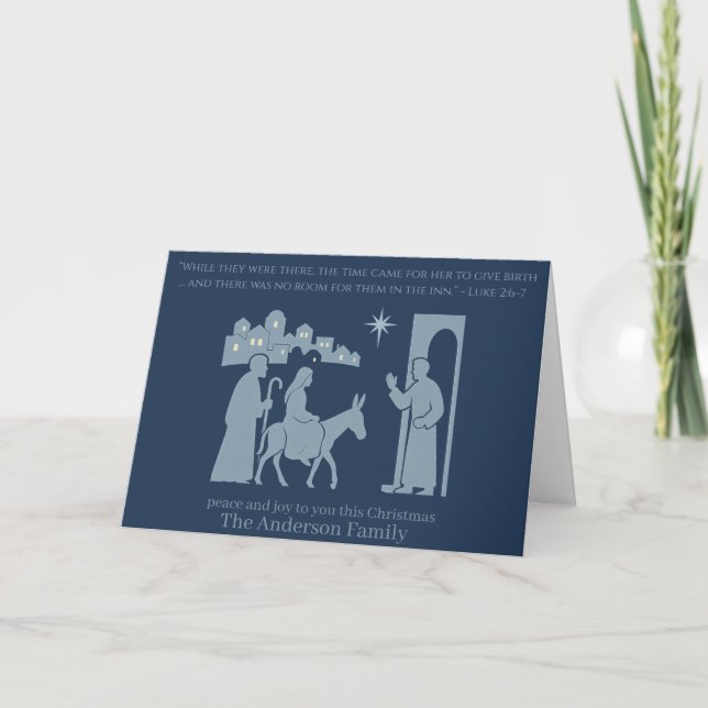 Tarjeta de Navidades de Natividad - No hay habitac (Anverso)