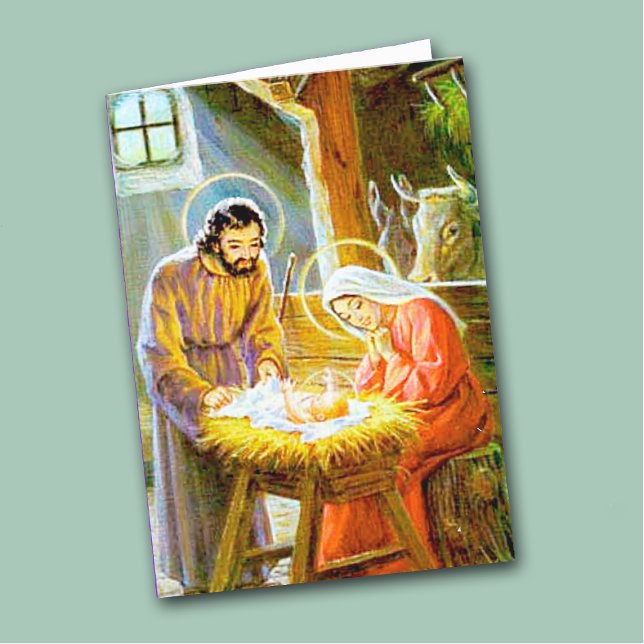 Tarjeta de Navidades de natividad vintage (Subido por el creador)