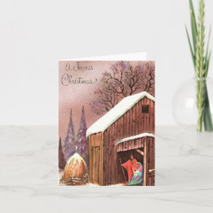 Tarjeta de Navidades de natividad vintage