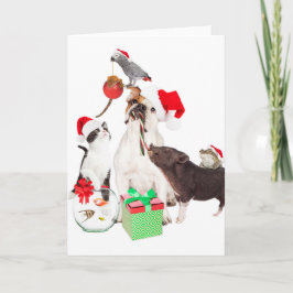 TARJETA DE NAVIDADES DE navidades ANIMALES FOLDEAD