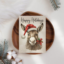 Tarjeta de Navidades de Negocios de Donkey Happy H