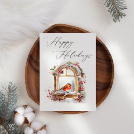 Tarjeta de Navidades de negocios de la ventana de 