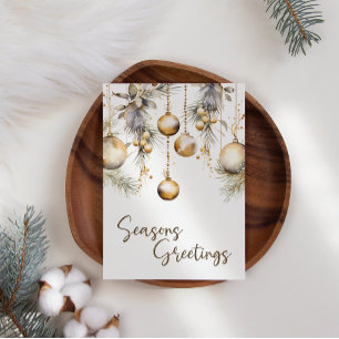 Tarjeta de Navidades de Negocios de White Holly Go