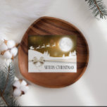 Tarjeta de Navidades de negocios Gold Ribbon<br><div class="desc">Tarjeta de vacaciones Gold Ribbon. Añade tu propio mensaje al reverso.</div>