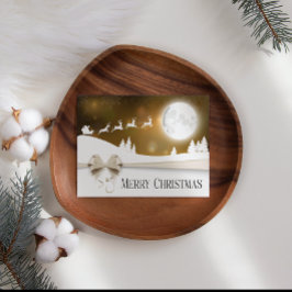 Tarjeta de Navidades de negocios Gold Ribbon