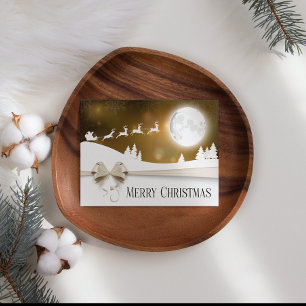 Tarjeta de Navidades de negocios Gold Ribbon