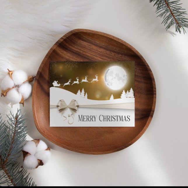 Tarjeta de Navidades de negocios Gold Ribbon (Subido por el creador)
