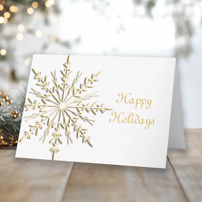 Tarjeta de Navidades de negocios Gold Snowflake (Subido por el creador)