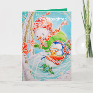 Tarjeta de Navidades de nieta personalizada