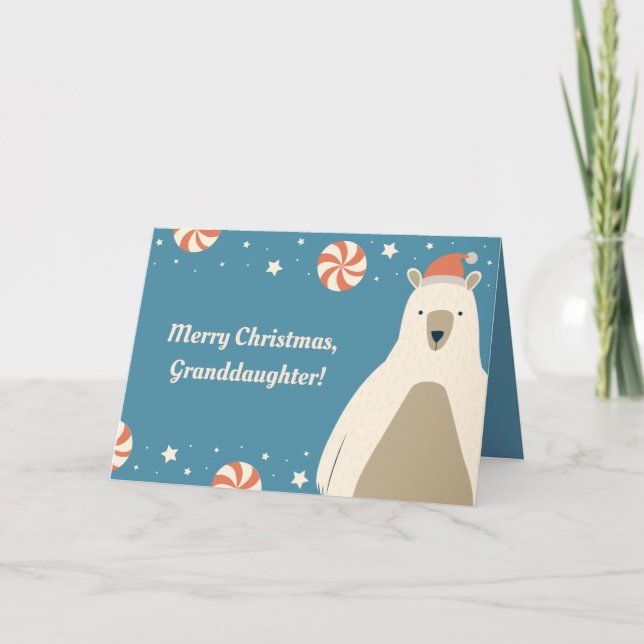 TARJETA DE NAVIDADES DE NIETAS Y BEAR PEPPERMINTS (Anverso)