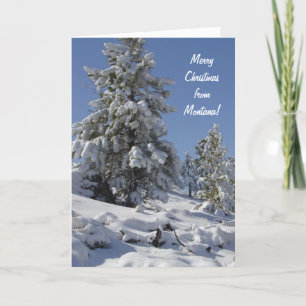 Tarjeta de Navidades de nieve de Montana
