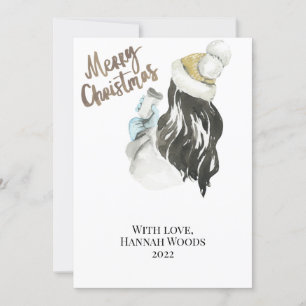 Tarjeta de Navidades de Nieve y Globe de Nieve