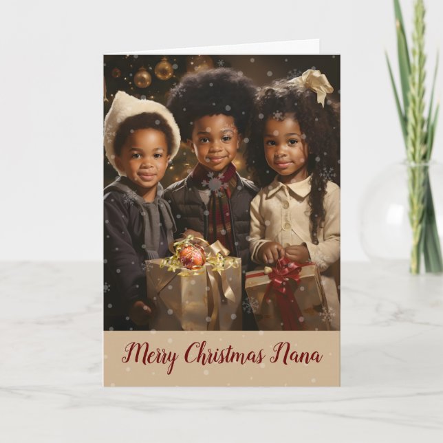 Tarjeta de navidades de niños afroamericanos (Anverso)
