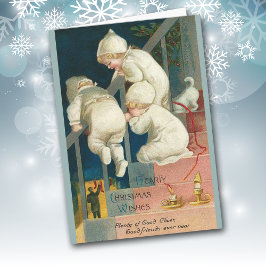 Tarjeta de Navidades de niños de espionaje de vint