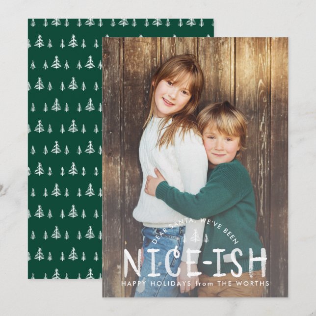 Tarjeta de Navidades de niños graciosos o travieso (Anverso / Reverso)