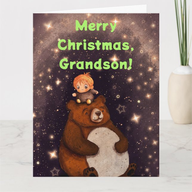 TARJETA DE NAVIDADES DE NIÑOS Y OSOS GRANDSON (Anverso)