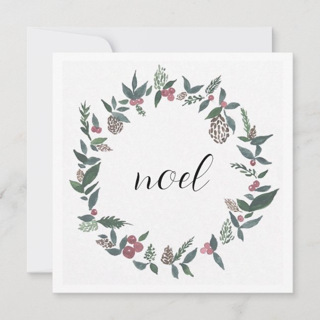 Tarjeta de navidades de noel wreath (Anverso)