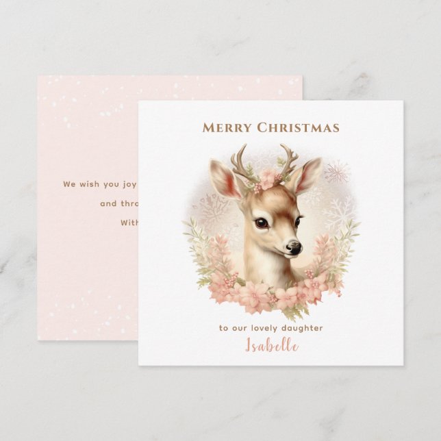 Tarjeta de Navidades de nombre de las flores de ve (Anverso / Reverso)