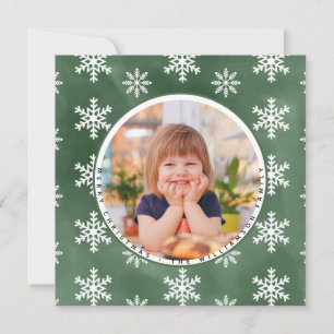 Tarjeta de Navidades de nombres de familia de foto