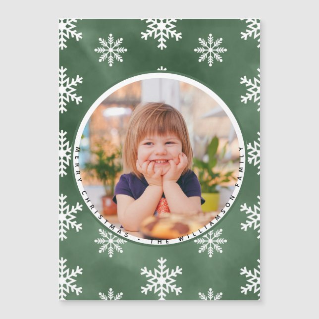 Tarjeta de Navidades de nombres de familia de foto (Anverso)