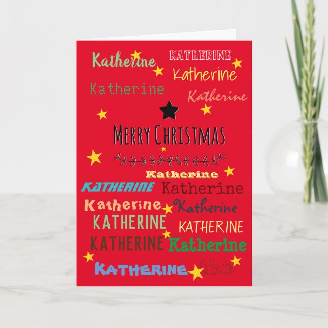 Tarjeta de Navidades de nombres personalizados (Anverso)
