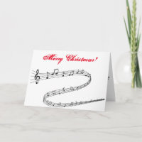 Tarjeta de Navidades de notas musicales