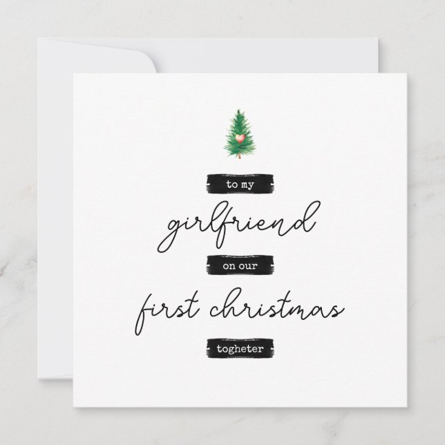Tarjeta de Navidades de Novia minimalista (Anverso)