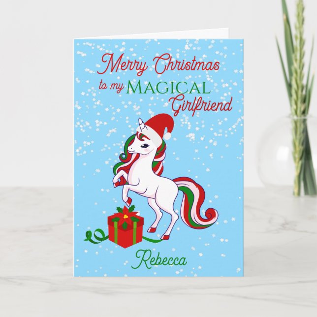 Tarjeta de Navidades de novios mágicos de unicorni (Anverso)