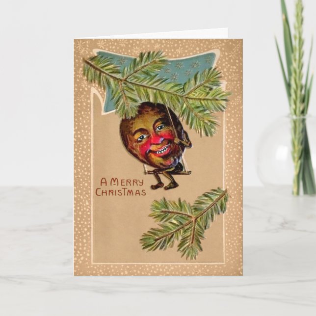 Tarjeta de Navidades de nueces giratorias victoria (Anverso)