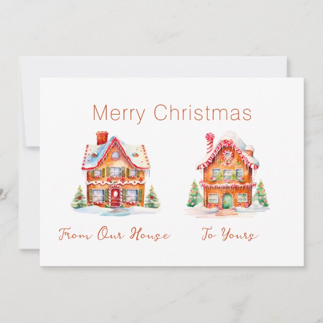 Tarjeta de Navidades "De nuestra casa" con pan de  (Anverso)