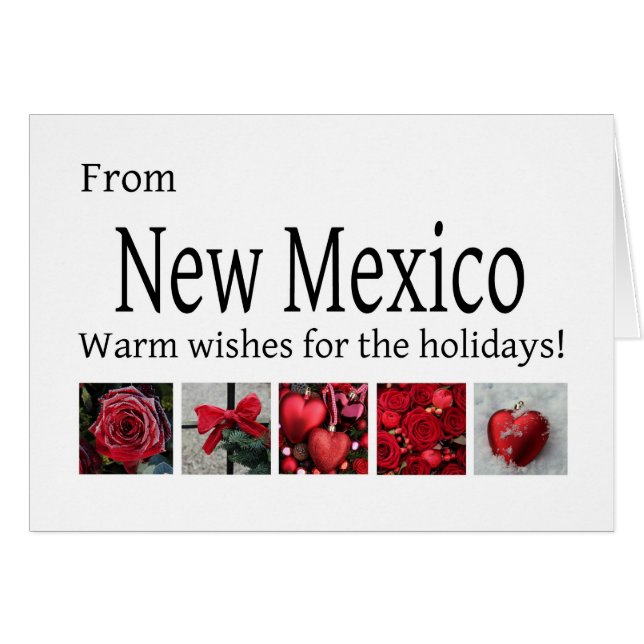 Tarjeta de Navidades de Nuevo México con ornamento (Anverso (Horizontal))
