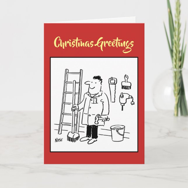 Tarjeta de Navidades de Odd Job Handyman (Anverso)