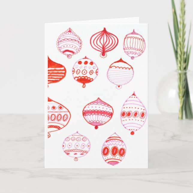 Tarjeta de Navidades de ornamentos (Anverso)