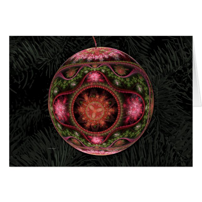 Tarjeta de Navidades de ornamentos (Anverso (Horizontal))