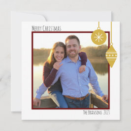 Tarjeta de Navidades de ornamentos