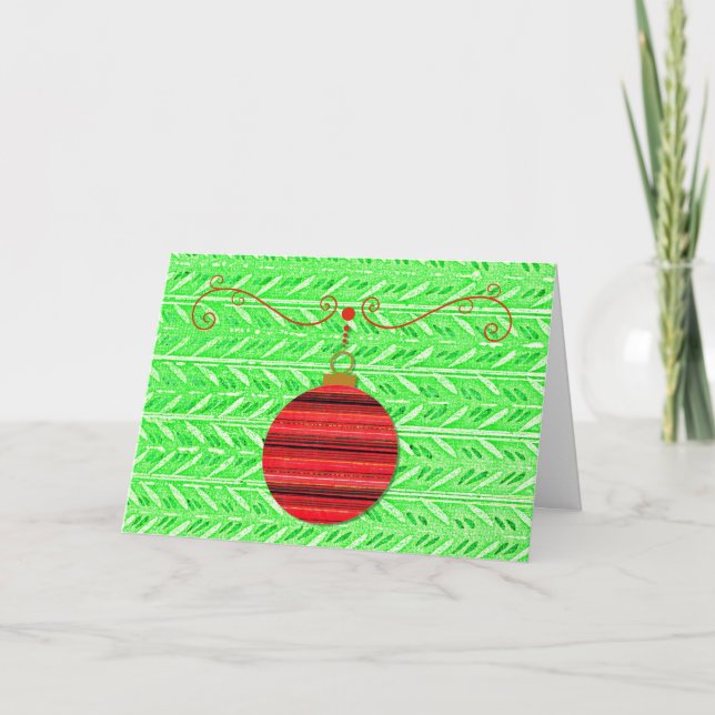 Tarjeta de Navidades de ornamentos de arte pop ver (Anverso)