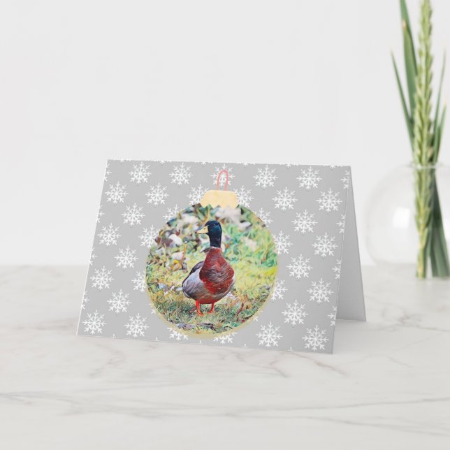 Tarjeta de Navidades de ornamentos de estilo vinta (Anverso)
