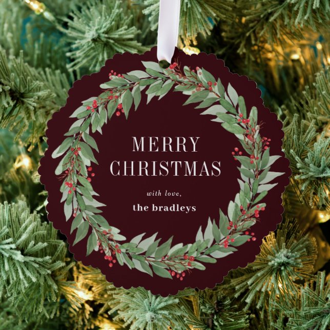 Tarjeta de Navidades de ornamentos de guerra redon (Insitu (árbol))