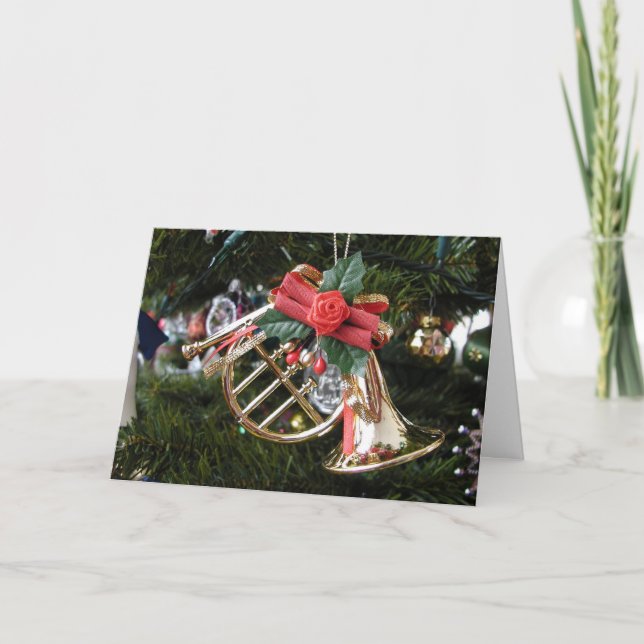 Tarjeta de Navidades de Ornamentos de Horn (Anverso)