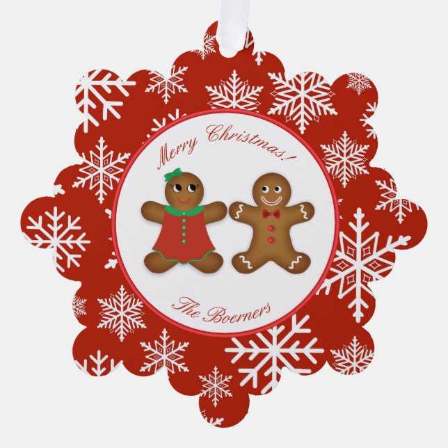 Tarjeta de Navidades de ornamentos de la pareja Gi (Anverso)