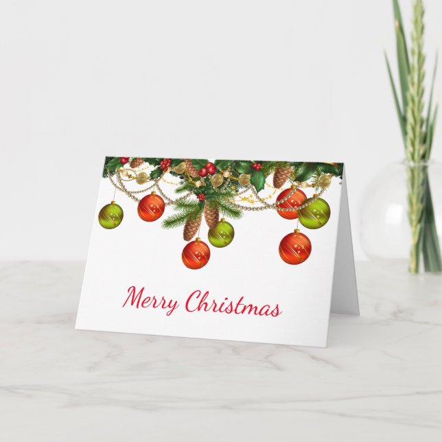 Tarjeta de Navidades de Ornamentos de Navidad (Anverso)
