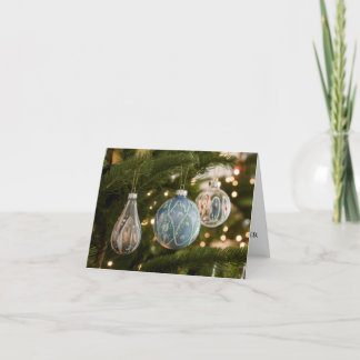 Tarjeta de Navidades de Ornamentos de Vintage Glas