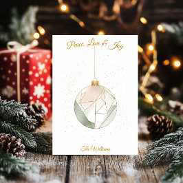 Tarjeta de Navidades de ornamentos geométricos min