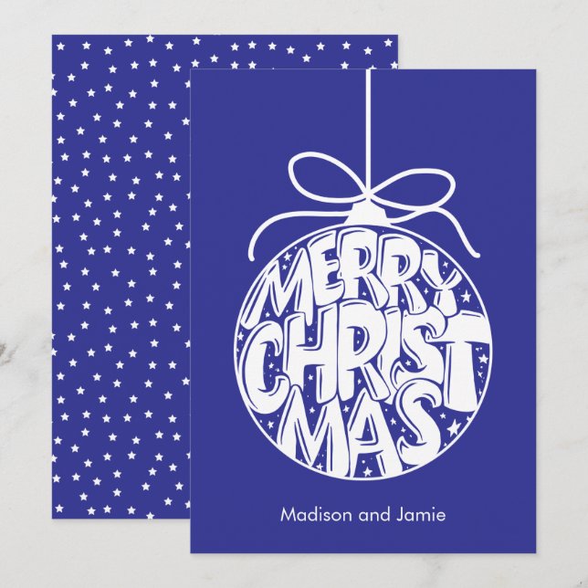 Tarjeta de Navidades de Ornamentos Navideños Lapis (Anverso / Reverso)