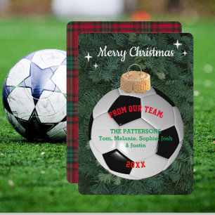 Tarjeta de Navidades de ornamentos personalizados
