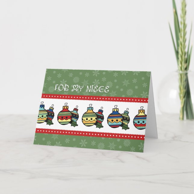 Tarjeta de Navidades de Ornaments Happy Holidays (Anverso)