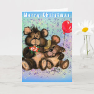 Tarjeta de Navidades de oso lindo