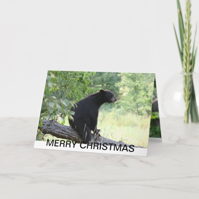 tarjeta de navidades de oso negro (Anverso)