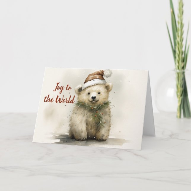 Tarjeta de Navidades de oso polar capáz (Anverso)