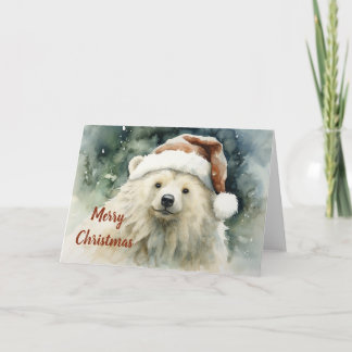 Tarjeta de Navidades de oso polar capáz